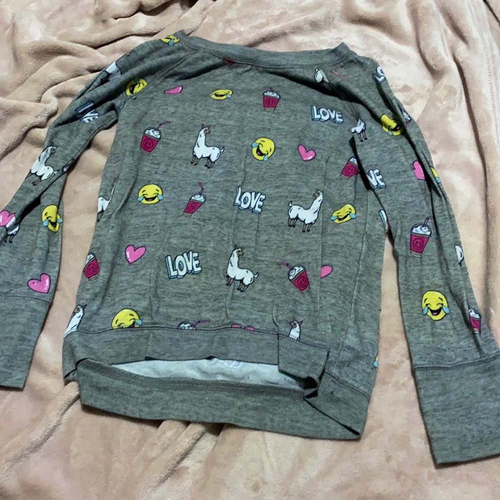 Emoji printed long sleeve t shirt
